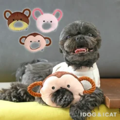 大嘴巴動物棉繩玩具